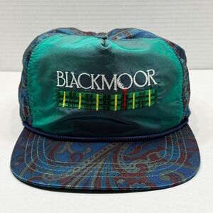 Rare VTG Green/Blue Iridescent Paisley Blackmoor Golf Club Hat By Duckster USA